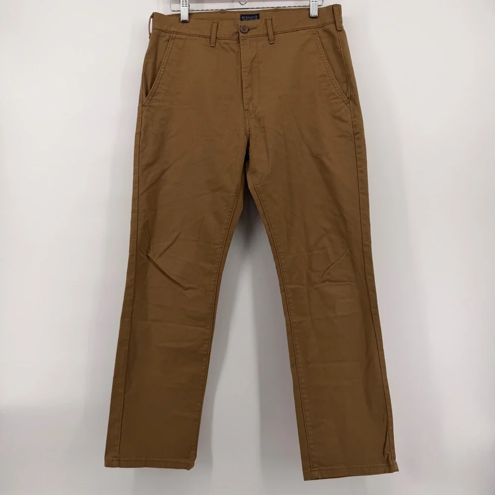 Levi Strauss & Co Mens Brown Stretch Chino Pants Straight Leg 33x29